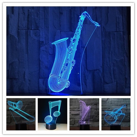 7-Color 3D Decorative Music Lamps (Speaker Optional)