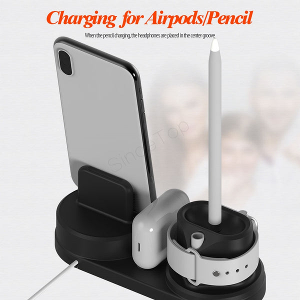 4-in-1 Holder/Charging Dock for iPhone, Smart Watch, Pencil, and Airpods