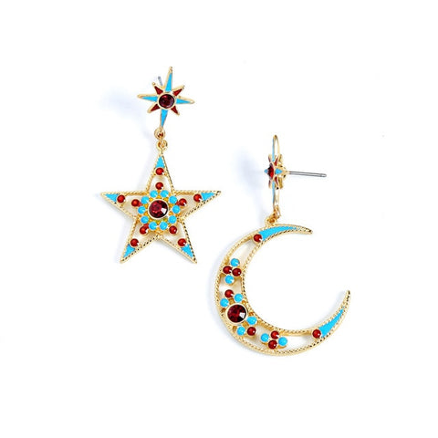 Star and Moon Earrings