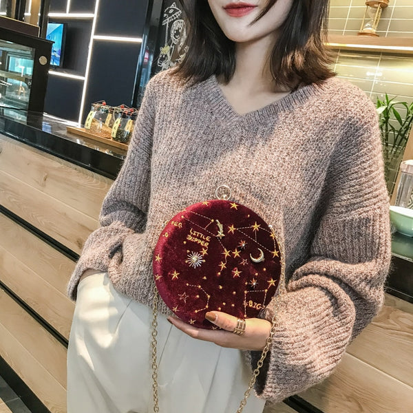 Starry Sky Suede Shoulder Bag