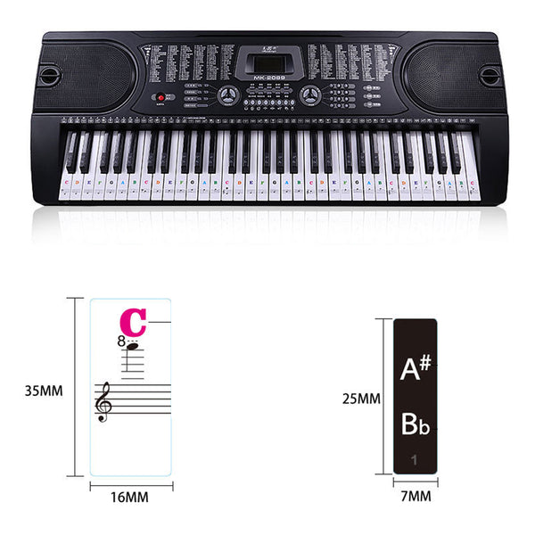 Transparent Piano/Keyboard Note-Learning Stickers