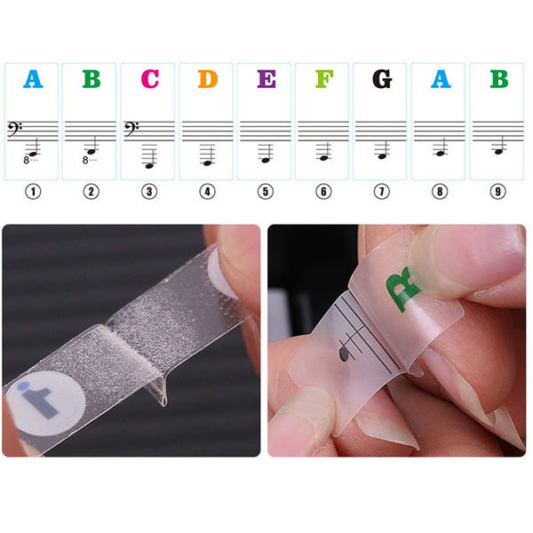 Transparent Piano/Keyboard Note-Learning Stickers