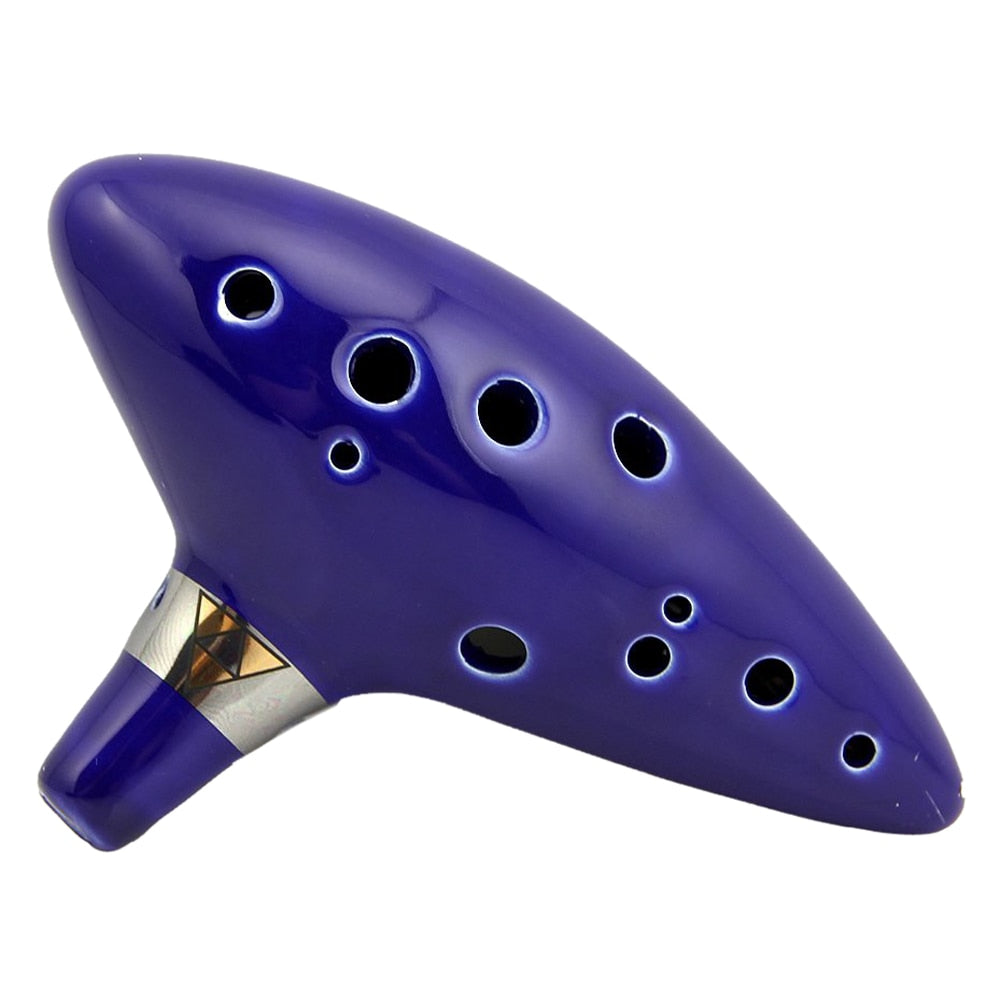 12-Hole Legend of Zelda Ocarina with Fingering Chart, Neck Chord, and Carrying Bag