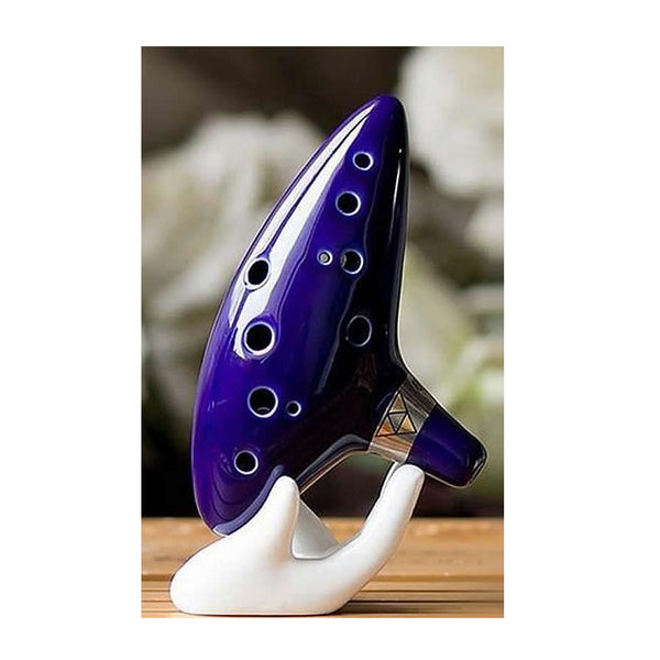 12-Hole Legend of Zelda Ocarina with Fingering Chart, Neck Chord, and Carrying Bag